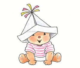 Fotobehang 5073a Bobbi with a paper hat pink-Noordwand