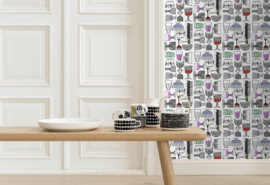 Hookedonwalls Marimekko Behang 14100 Kippis/Servies