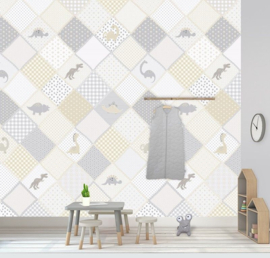 Behangexpresse Kay & Liv Fotobehang INK7029 Patchwork/Dino