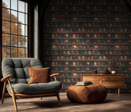 Erismann Wall Stories Behang 10499-11 Tea Time/Hoeden/Planken