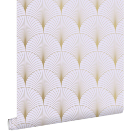 Esta Home Bloom Behang 139576 Art Deco/Lila Paars/Goud