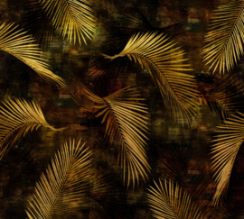 Dutch Wall Decor Zooom B1 Fotobehang DY9066-02-01 Golden Palm/Glossy Palms/Bladeren