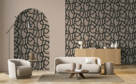 Dutch Wallcoverings Xanadu Behang 91501 Moleta Taupe/Modern