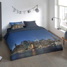 Muller Textiles Dekbedovertrek 2588 Blauw/Steden/NY City/2 Persoons
