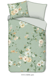 Muller Textiles Dekbedovertrek 10101 Sizena Green Bloemen/1 persoons