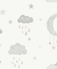 Dutch Wallcoverings Little Kids Behang JS2211 Wolken/Sterren