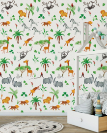 Behangexpresse Morris & Mila Fotobehang INK7270 Wildpark White/Dieren