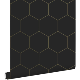 Esta Home Bloom Behang 139313 Hexagon/Honingraat/Zwart/Goud