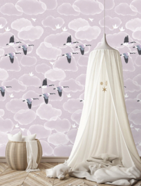 Behangexpresse Olive & Noah Fotobehang INK7819 Soft Lilac Clouds