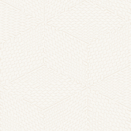 Dutch Wallcoverings Exclusive Threads Behang TP422951 Cube Stitch White/Kubus