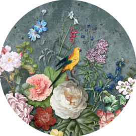 Behangexpresse Floral-Utopia Cirkel INK302 Abundance Dark/Bloemen/Vogels