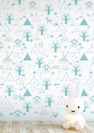 Kek Nijntje Fotobehang WP-535 Miffy Outdoor Mint