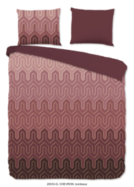 Muller Textiles Dekbedovertrek 20033-G Chevron Bordeaux/Modern/Lits-Jumeaux/Good Morning