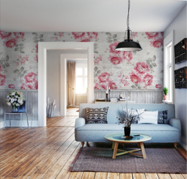 Behangexpresse/Spits  Colorful Fotobehang INK7292 Floral Lambri/Rozen
