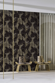 Dutch Wallcoverings Roberto Cavalli 9 Behang RC21016  Zwart/Goud Zebra