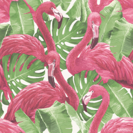 Noordwand Global Fusion Behang G56406 Flamingo's/Tropisch