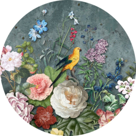 Behangexpresse Floral-Utopia Cirkel INK302 Abundance Dark/Bloemen/Vogels
