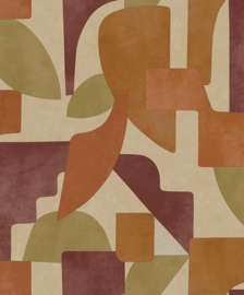Dutch First Class Arboretum Behang 91714 Linnet Burgundy/Orange/Modern (Gratis Universele Lijm en Verzending binnen Nederland)