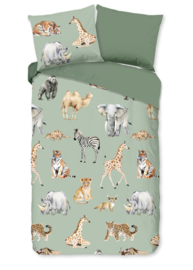 Muller Textiles Dekbedovertrek 33089 Safari Dieren/Pure/1 persoons