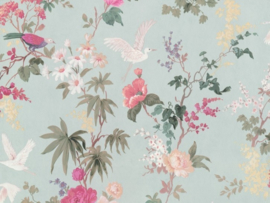 BN Wallcoverings/Voca Fiore Behang 220484 Blooming/Bloemen/Vogels/Floral/Klassiek/landelijk/Modern