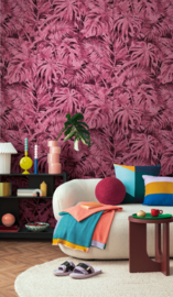 AS Creation Cosmo Living Fotobehang 791458 Palma Magenta/Bladeren