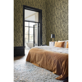 Esta Home Bloom Behang 139318 Palmbladeren/Zwart/Goud