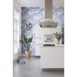 Esta Home XL2 Wallpapers Fotobehang 158001 Delft Blue Tiles/Tegels