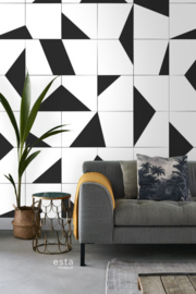 Esta Home Scandi Cool Fotobehang Black & White Tiles 158908 Tegel
