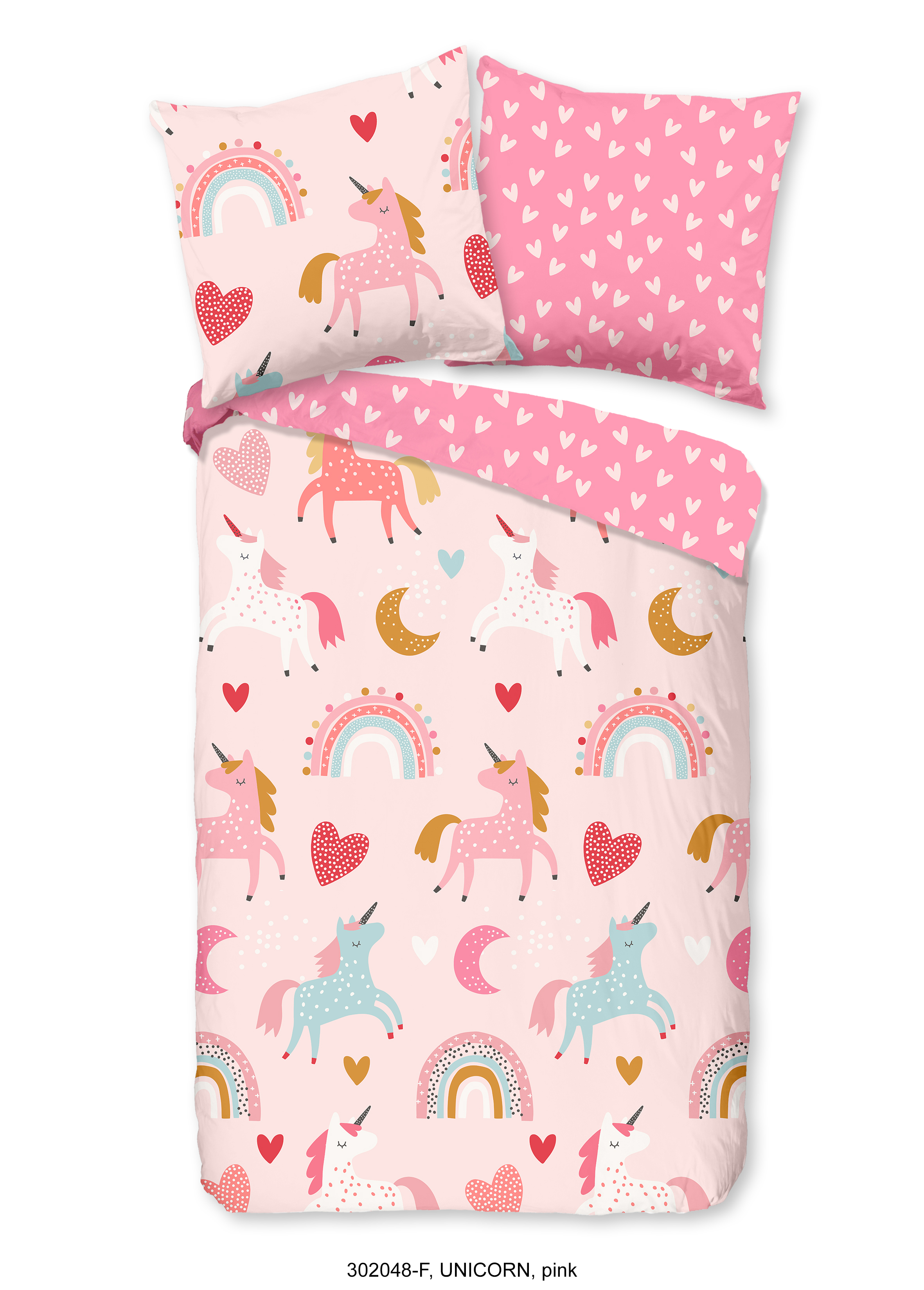 Muller Textiles Dekbedovertrek 30048 Unicorn Pink/Eenhoorn/Good-Morning