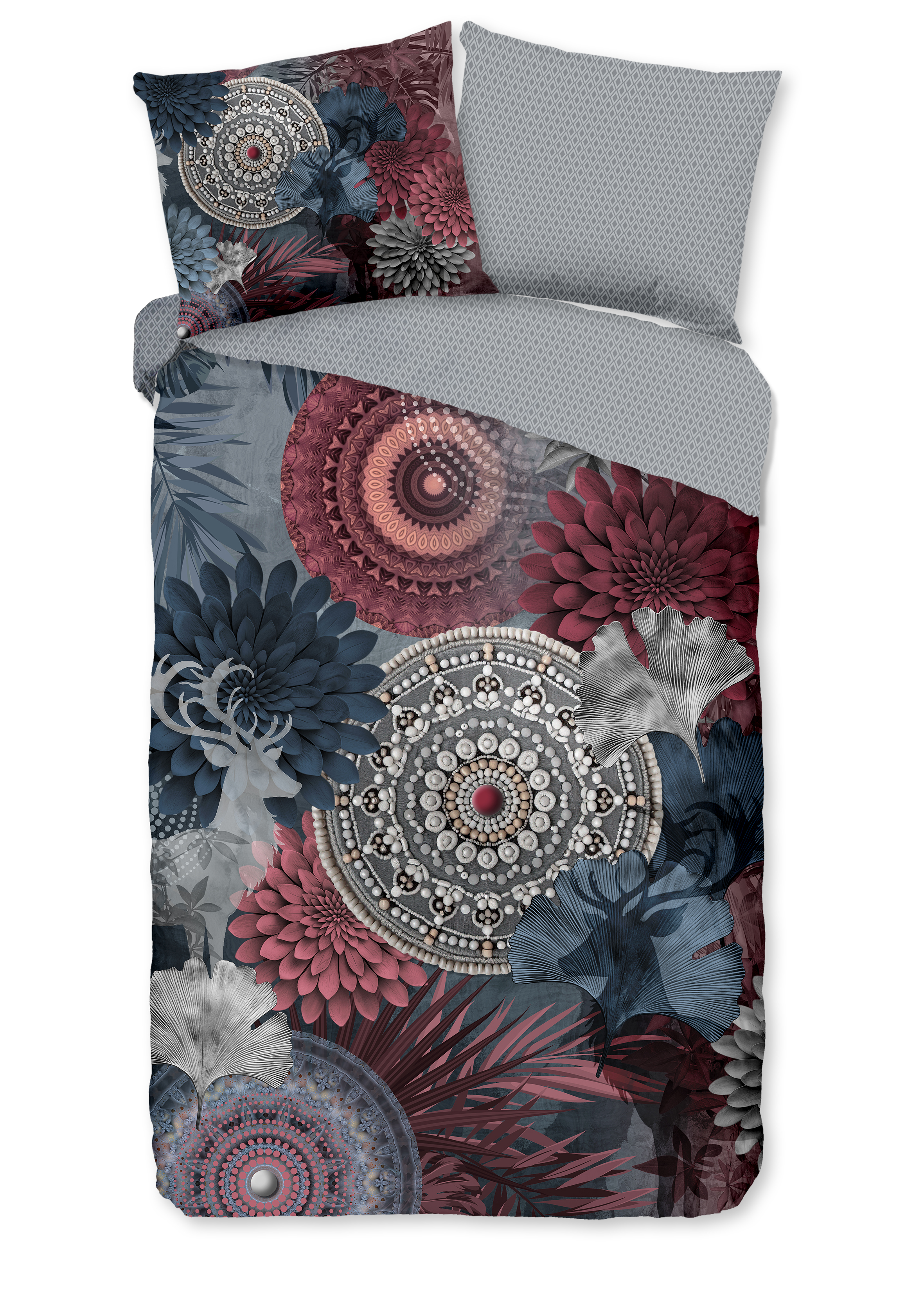 Muller Textiles Dekbedovertrek 33373 Makenna Grey/Mandala/1 persoons