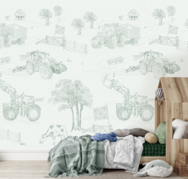 Behangexpresse Olive & Noah Fotobehang INK7837 Farmlife Toile Green