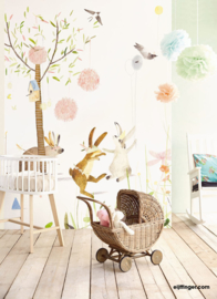 Eijffinger Wallpower Junior Fotobehang 364160 Party Bunnies/Bos/Dieren