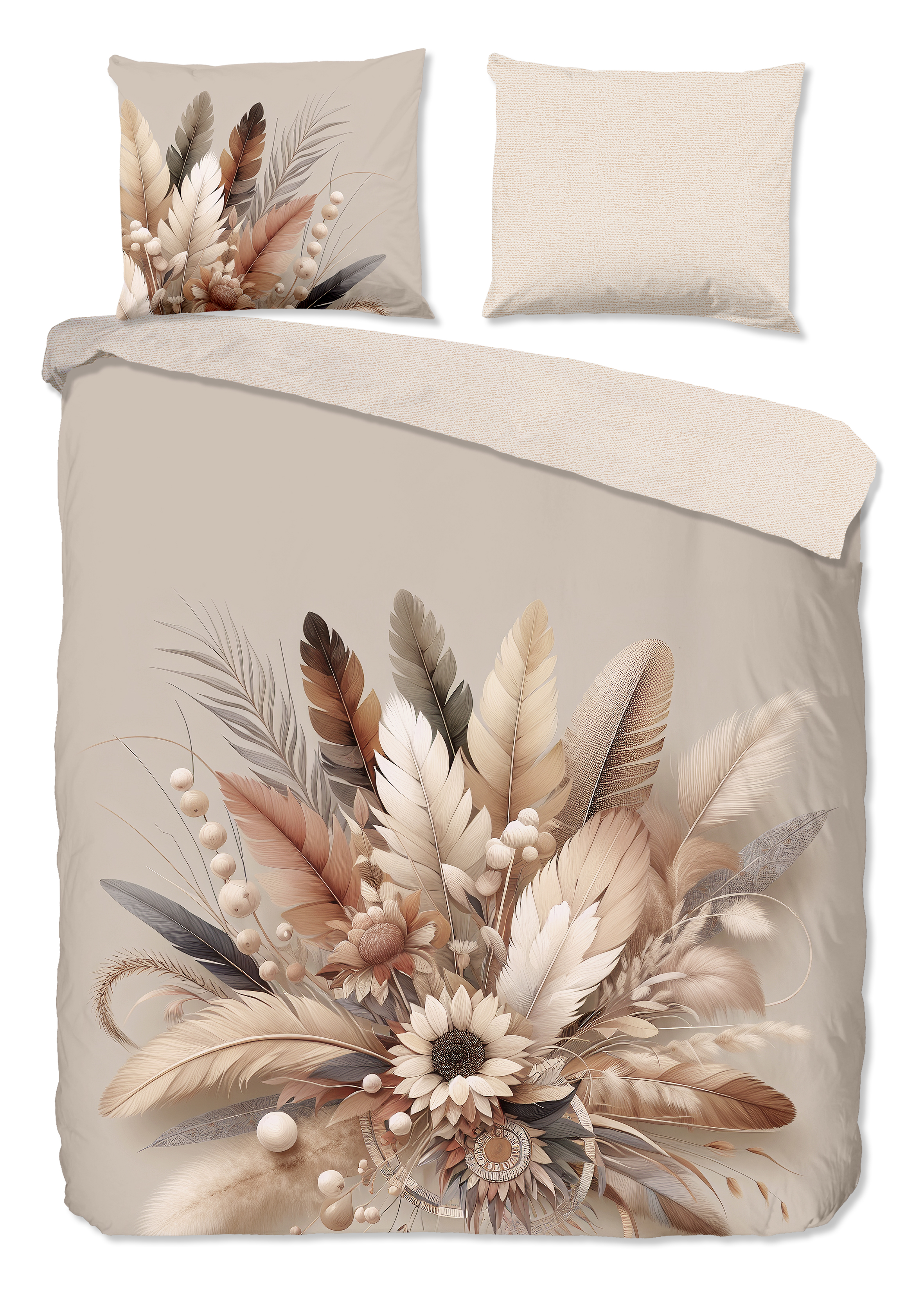 Muller Textiles Dekbedovertrek 33333 Barro Sand /Veren/Lits-Jumeaux