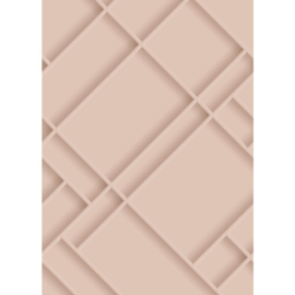 Origin 3D Reflections Fotobehang 357335 3D Panelling  Antique Pink/Panelen