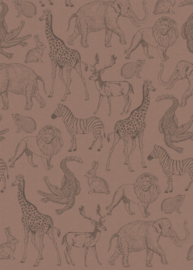 Dutch Wallcoverings Sam & Luca Fotobehang INK8032 Life is a Zoo Brown/Dieren