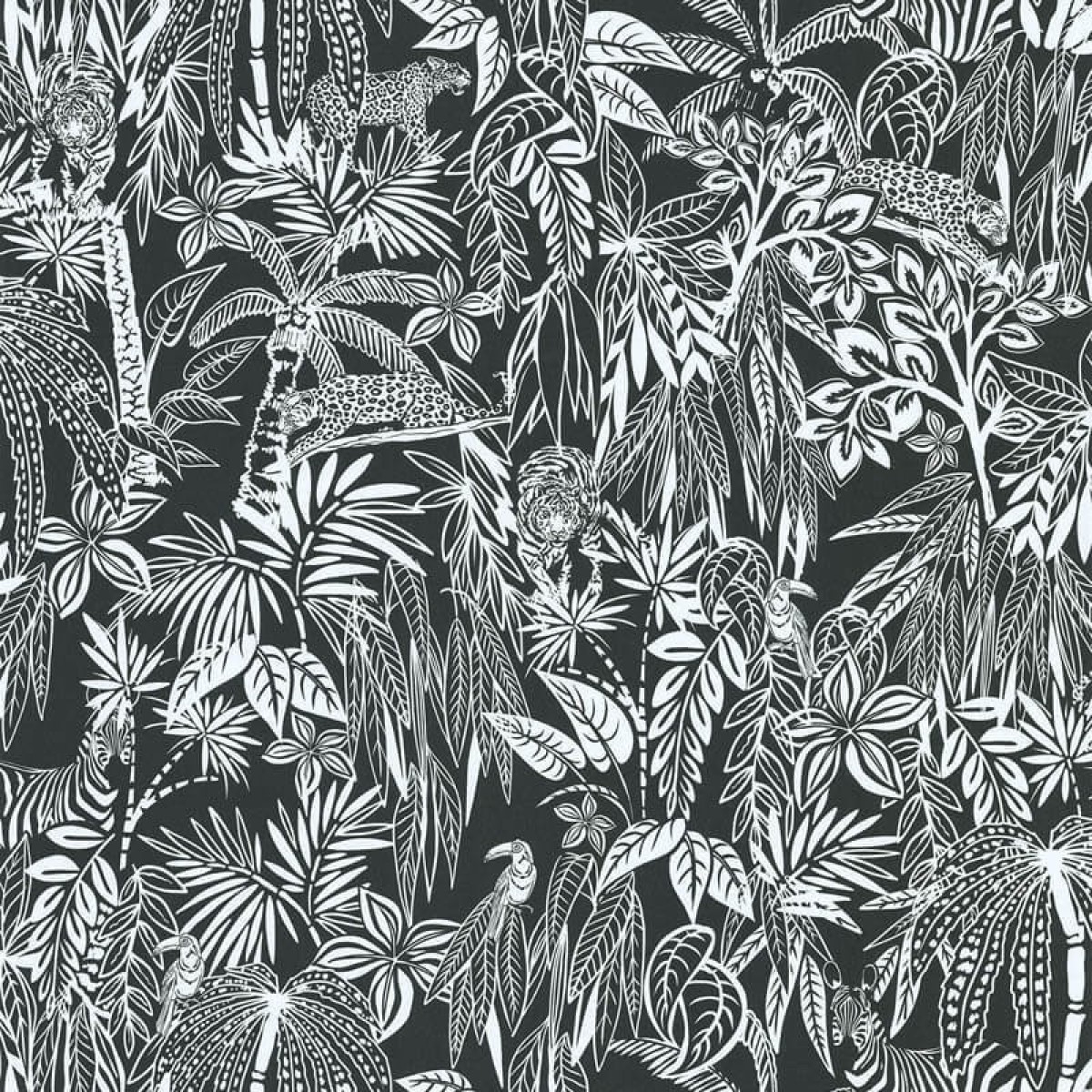 Lutèce Les Aventures Behang 36240509 Tropische Bladeren/Vogels