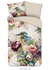 Muller Textiles Dekbedovertrek 32044 Verde/Bloemen/Vogels/1 persoons