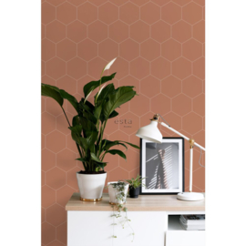 Esta Home Bloom Behang 139376 Hexagon/Honingraat/Terracotta