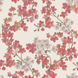 Dutch Wallcoverings Grace Behang GR322203 Cherry Blossom Cream/Red
