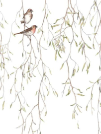 Borastapeter Studio Fotobehang 9447W Spring Birds/Bladeren en Vogels