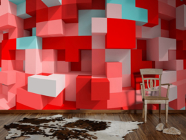 AS Creation AP Digital4 Fotobehang DD108901 3D Cubes Red/3D