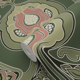RTL4/ Kopen zonder kijken Behang 25 Maart Esta Home 139571 Vintage Bloemen in Art Deco Stijl