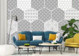 Behangexpresse Light & Dark Fotobehang INK7354 Patterns 01/Hexagon