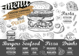 Dimex/Wall Murals 2023 Fotobehang MS-5-2124 Restaurant Menu/Big Mac/Pizza