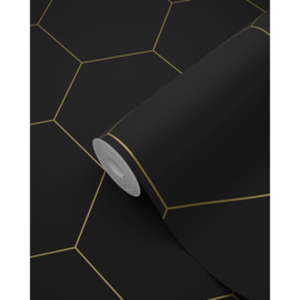Esta Home Bloom Behang 139313 Hexagon/Honingraat/Zwart/Goud