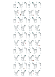 Kek Amsterdam Fotobehang Zebra Wit 2d WP-124 Dieren/Zebra