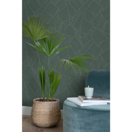 Esta Home Behang 130935 Bladeren Donker Groen