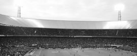 Fotobehang. Feijenoord de Kuip Panorama Grijs Supporters