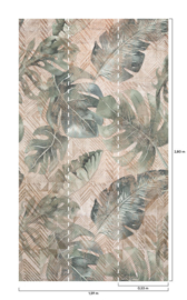 Dutch Wallcoverings One Roll One Motif Behang A41801 Ethnic Tropical/Monstera Bladeren