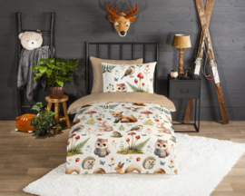 Muller Textiles Dekbedovertrek 33195 Moss/Bosdieren/1 persoons